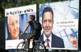Wahlplakate von CDU/CSU und SPD