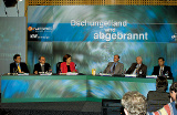 Symposiumsteilnehmer Dr. Wolfgang Große Entrup, Josef Sayer, Heidemarie Wieczorek-Zeul, Manfred Niekisch, Wolfgang Kroh, Josef Radermacher