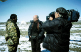 Dirk Sager mit einem Rentierzüchter in der Tundra