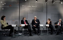 Gesprächsrunde mit Bettina Schausten, Marc Jan Eumann, Bodo Hombach, Annette Kümmel und Markus Schächter