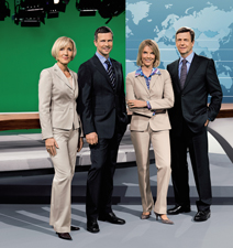 Das Personal der �heute�-Sendung (Petra Gerster, Steffen Seibert) und des �heute-journals� (Marietta Slomka, Claus Kleber)